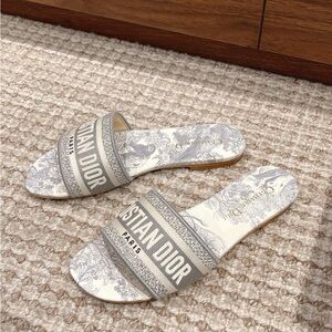 Christian Dior Women's Gray Slide Sandals